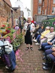 Wildflower Alley: Bríd Ruddy (centre), Chair of the College Park Avenue Residents Association. Photo: Justin Kernoghan.