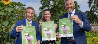 The plan was launched at the National Botanic Gardens, Dublin, by Andrew Muir,  Minister of Agriculture, Environment and Rural Affairs, Northern Ireland, Dr Una FitzPatrick, Co-founder of the All-Ireland Pollinator Plan and Chief Scientific Officer, National Biodiversity Data Centre and Christopher O’Sullivan TD, Ireland’s Minister for Nature, Heritage and Biodiversity. Photo: Dermot Byrne.