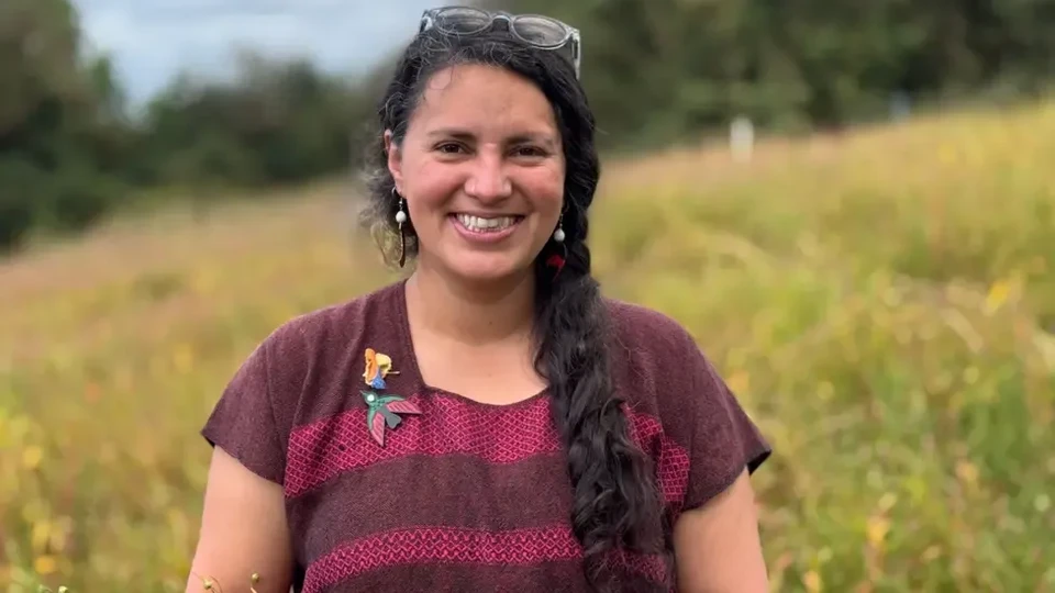 Malú Colorín, Fibreshed Ireland, says there are "so many things you can do with" flax