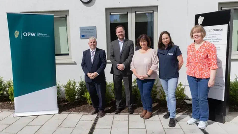 Minister of State with Responsibility for the Office of Public Works, Kevin “Boxer” Moran T.D at the official opening of the newly refurbished building