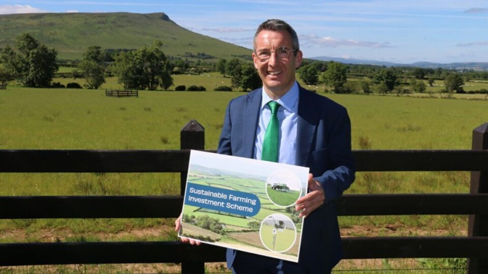Andrew Muir launches the Sustainable Farming Investment Scheme. Photo: DAERA