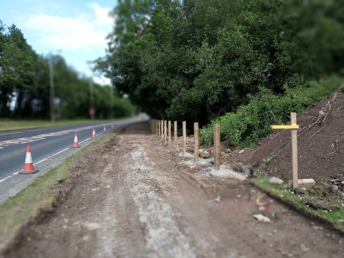 Strabane section of greenway under construction July 2020